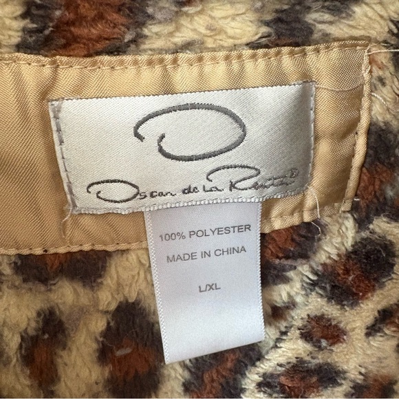 Oscar de la Renta Anmial Print Full Length Zip up Sleep Robe L/XL - Picture 2 of 5